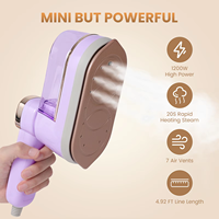 Vente directe usine Nouveau fer à vapeur portable à écran tactile avec réservoir d'eau amovible multi-niveaux 1300W 160ml pour vêtements