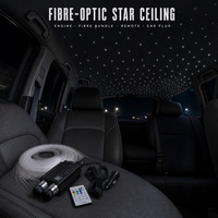 Kit de plafond étoilé romantique en fibre optique LED RGBW 32W en aluminium 12V avec télécommande et variateur d'intensité pour toit de voiture - Vente en gros