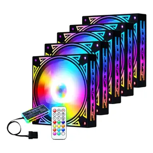 Color LED ARGB Plastic Heatsink RGB Colorful 120mm Cooling Fan for Gaming PC Case