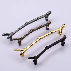 Modern Luxury Minimalist Zinc Cabinet Hardware American Black Wine Rack Drawer Wardrobe <strong>Door</strong> Furniture Branch Handle Living Room - Product Image 1