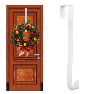 Porte-couronne de porte en fer robuste avec revêtement en poudre pour l'affichage intérieur/extérieur, crochets pour <span class=keywords><strong>guirlande</strong></span> de Noël, Saint-Valentin - Product Image 2