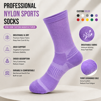 Chaussettes de sport en nylon à compression avec logo personnalisé, vente en gros, unisexe, pour femmes, chaussettes de sport athlétiques personnalisées à la cheville, style designer