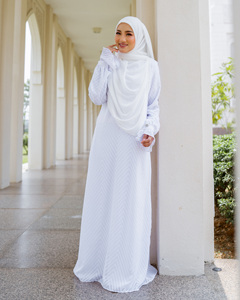 SIPO Eid oración islámica Ropa Étnica tradicional cubierta completa 2 uds Hijab con vestido musulmán Telekung Robe Jilbab Ramadan Khimar - Product Image 6