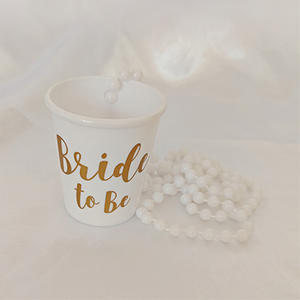 Gelin Takımı Shot Bardağı Kolye 12'li Paket, Altın Varaklı Bekarlığa Veda Partisi Aksesuarları - Product Image 6