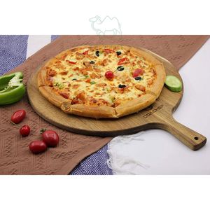 Cáscara de pizza natural de madera de acacia con mango de goma plegable para un fácil almacenamiento, paleta de pizza de lujo para hornear en la cocina - Product Image 2