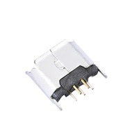 Connecteur USB ZX Micro5P Base V8 à fente verticale à 180 degrés, coque en fer, broches en cuivre, borne PCB pour téléphone portable