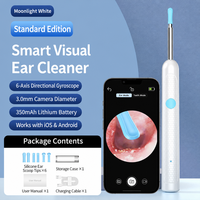 Nettoyeur d'oreilles intelligent visuel 1080P HD, Otoscope Endoscope sans fil pour l'élimination du cérumen, avec caméra et application mobile