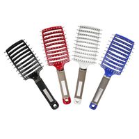 Outils de coiffure LOGO personnalisé couleur plastique Nylon brosse de Massage brosse à cheveux courbe Vent démêlant brosse pour un séchage plus rapide
