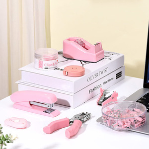 Bview Art 10 pièces <span class=keywords><strong>rose</strong></span> dissolvant de ruban adhésif distributeur trombones ciseaux Kit d'accessoires de <span class=keywords><strong>bureau</strong></span> pour accessoires de <span class=keywords><strong>bureau</strong></span> - Product Image 6