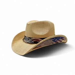 En stock : Chapeau de cowboy occidental en paille à large bord, style cowgirl, unisexe, personnalisable, pour la plage, Dallas Cowboys, pour femmes, vente en gros - Product Image 2