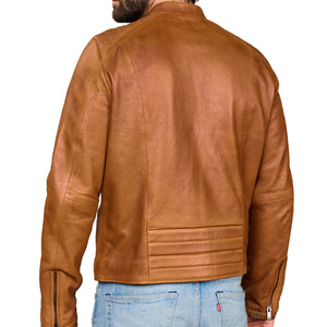 High Quality Best Price <b>Long</b> Sleeve <b>Leather</b> <b>Jacket</b> for Men Professional Premium Quality Men's <b>Leather</b> <b>Jacket</b> with Stand Collar - Product Image 3