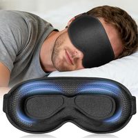 Masque de sommeil lesté en coton à mémoire de forme 3D occultant - Super doux, luxueux, avec sangle réglable pour les voyages en avion, l'utilisation en dortoir et compatible avec les cils