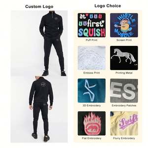 Conjunto de chándal deportivo con logotipo personalizado para gimnasio, chándal informal de invierno, ropa de calle deportiva, Conjunto de sudadera con estampado de transferencia de calor - Product Image 3