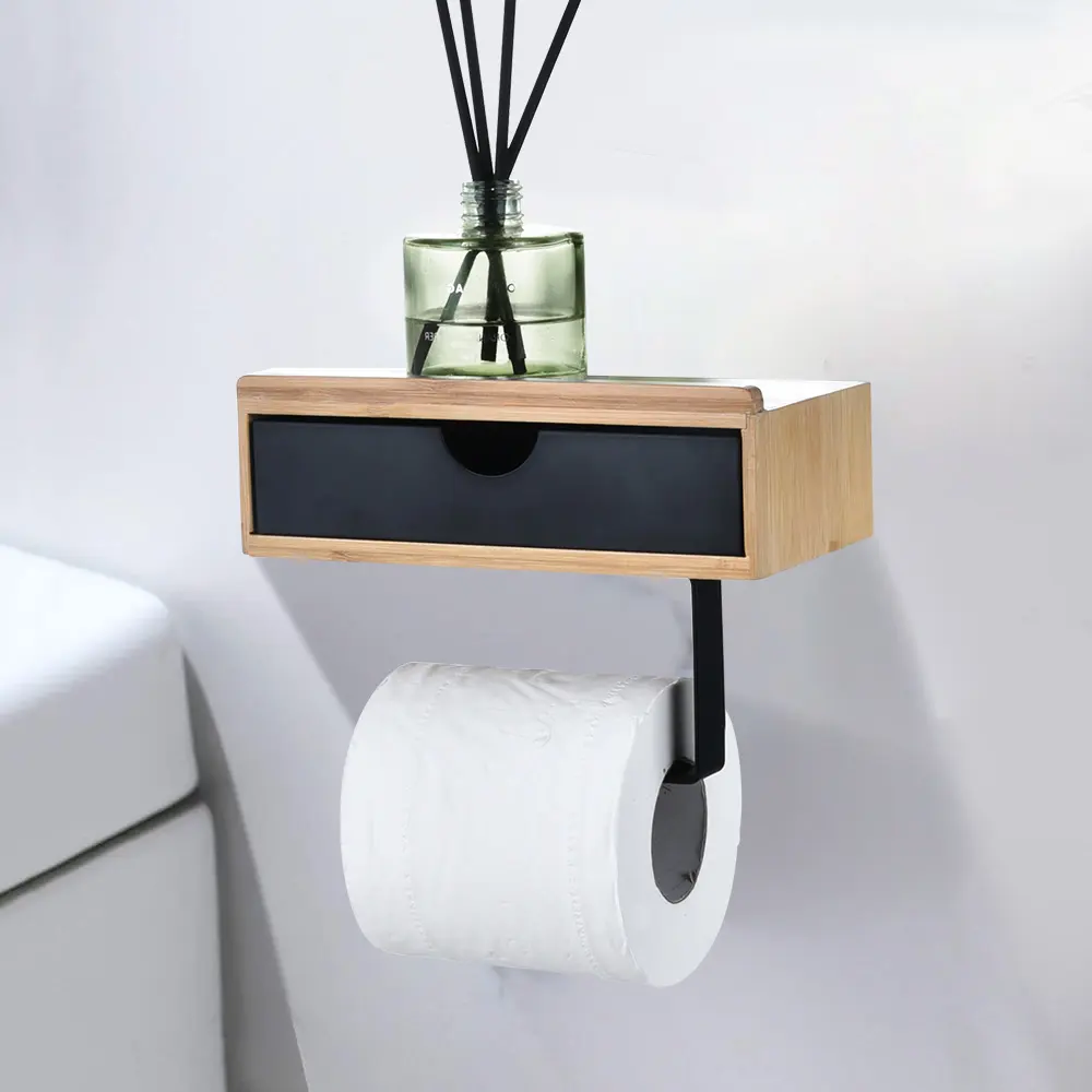 Wholesale Cheap Multifunctional Bathroom Accessories Wall Mount Plastic Tissue Roll Box Storage Toilet Paper Holder