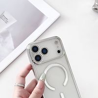 Coque de téléphone antichoc en TPU et PC, compatible avec iPhone 17 18 Pro, coque magnétique transparente avec cordon de protection
