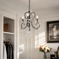 Lustre LED Rétro Français en Cristal Style Mid-Century pour Salon Chambre Haute Qualité CRI 98 220V Lumière Principale Luxe Romantique