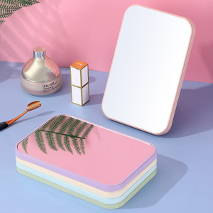 Square <b>Makeup</b> <b>Mirror</b> Large Clear Single Sided Desktop <b>Vanity</b> <b>Mirror</b> Portable Simple Design For Dormitory Use - Product Image 4
