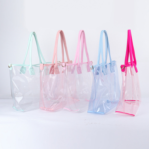 Rts Damen Mädchen große durchsichtige transparente PvC-Schulter-Geschenktüte große Stadion-Griffe Tüte Einkaufsdamen durchsichtige Strandtasche - Product Image 5