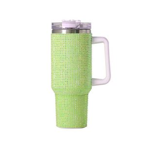 Wholesale 40Oz Travel <b>Mug</b> Stainless Steel Tumbler Cups Vacuum <b>Insulated</b> Travel Coffee Cup <b>With</b> Straw <b>Handle</b> - Product Image 2