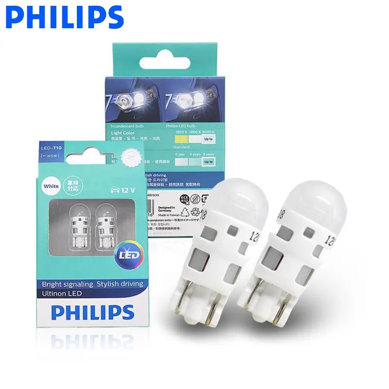 PHILIPS Migliore led automotive lampadine Lampadina di Ricambio Automotive di Illuminazione Cool White Led T10 Turn Luce di Segnale