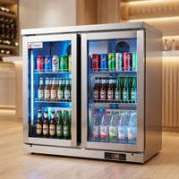 Mini réfrigérateur-congélateur avec porte en verre, écologique, silencieux, pour hôtel, chambre à coucher, fournitures, refroidisseur portable, mini réfrigérateur 90L