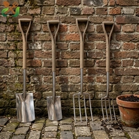 Bêche de jardinage en acier inoxydable, manche en bois de frêne antique en forme de Y, pelle antirouille pour jardinage domestique, transplantation agricole et aménagement paysager