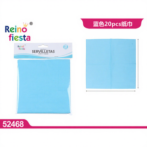 Lot de 20 serviettes en papier Airlaid jetables bleues 2 plis 33x33cm absorbantes imprimées pour événements et célébrations – Vente en gros - Product Image 1