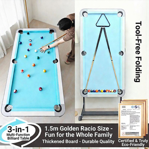 <span class=keywords><strong>Mesa</strong></span> de Billar Plegable 4 en 1 de Madera con Proporción Áurea de 1.5m, para 8 Bolas, Snooker, Uso Doméstico y Comercial, Certificación CE, <span class=keywords><strong>Mini</strong></span> Convertible - Product Image 2