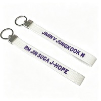 Llavero de tela bordado a mano con alfabeto, accesorio portátil para bolso, ideal para fans de conciertos coreanos, disponible al por mayor.