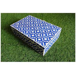 กล่องเครื่องประดับไม้ฝังทำจากเรซิ่นมีสไตล์พร้อมด้วยงานฝีมือศิลปะที่หรูหราเหมาะสำหรับการจัดเก็บเครื่องประดับและของที่ระลึกจากอินเดีย - Product Image 5