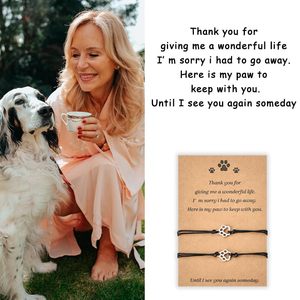 Wholesale 2PCS Dog Paw Print Bracelets <b>Memorial</b> <b>Gifts</b> Bracelet for Pet Loss of Sympathy <b>Gift</b> - Product Image 5