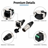 Vente directe usine – Connecteur RJ45 blindé CAT6e étanche à 8 broches, mâle, double montage sur panneau, 180°/90°, pour câble réseau Ethernet