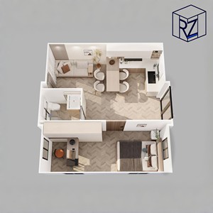 בית נייד 2 חדרי שינה ניתן להרחבה - בתים טרומיים מתקפלים מכולות 20 רגל, עיצוב מודולרי מודרני עבור בקתות יוקרה - Product Image 3