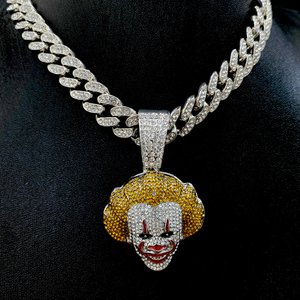 Chaîne cubaine Miami Hip Hop 13MM, sertie de pierres, pendentif <span class=keywords><strong>clown</strong></span>, colliers de bijoux, Payaso Colgante Collares - Product Image 6