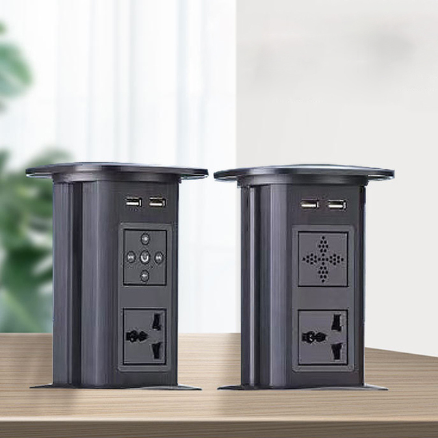 WaterProof Desktop Pop up  Outlet Socket Smart Lifting Socket Wireless Charger USB Universal Power Socket