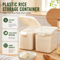 Conteneur de stockage de riz en plastique de qualité alimentaire, rectangulaire, hermétique, anti-insectes et anti-humidité, pour usage domestique
