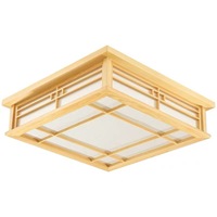 Luminaire LED moderne de style japonais, base en bois, couvercle en acrylique, hauteur réglable, température de couleur multiple, télécommande, luminaires de plafond