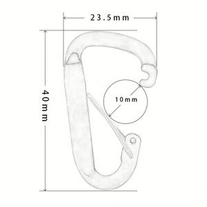 Custom Logo Mini Aluminum D Shape Wire Gate Carabiner Keychain Lightweight Snap <b>Hook</b> <b>Clip</b> for Outdoor Event Giveaways - Product Image 6