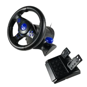 Promotional Whole sale Video game Double Vibration Racing Steer Wheel for PC/S3/PS4/box one/ 360/Android/Switch