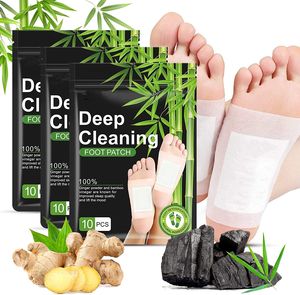 Bantalan kaki detoks Bamboo, 10 buah Koyo pereda tidur, penghilang stres, racun tubuh, Koyo pembersih kaki dalam - Product Image 1