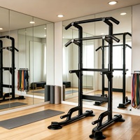 Torre de Ejercicios para Gimnasio en Casa, Estación de Dominadas y Flexiones, Marco de Acero con Agarraderas Múltiples para Entrenamiento de la Parte Superior del Cuerpo