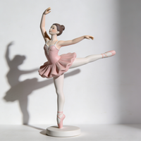 Statue de ballerine en tutu violet - Figurine de danseuse de ballet en résine pour la décoration de la maison