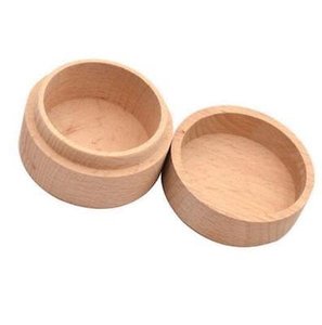 Einfache kleine Holz Geschenk boxen Benutzer definierte dekorative Fall hand gefertigte runde Holz Schmuck Ring Aufbewahrung sbox