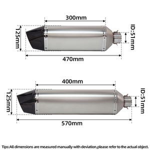 Silencieux d'échappement de moto universel 51mm en fibre de carbone 570MM pour R1M ZX10R GSXR1000 <span class=keywords><strong>CB1000R</strong></span> RSV4 S1000RR V4 - Product Image 2