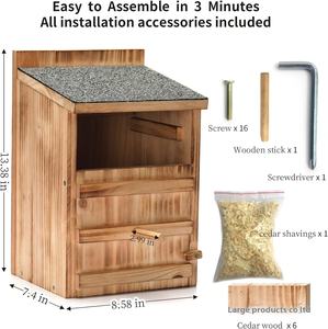 Casetta per Gufi in Legno Ecologica per Tutte le Stagioni, Gabbia per Uccelli da Esterno con Gufo Cinguettante - Product Image 2
