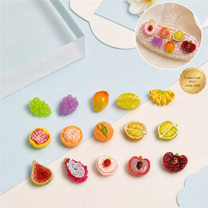 Miniature in Resina di Frutta Assortita Personalizzate, Piccoli Ciondoli a Forma di Uva, Banana, <span class=keywords><strong>Fico</strong></span> per Fermagli per Capelli e Decorazioni per Telefoni, Vendita all'Ingrosso - Product Image 1