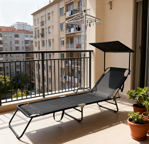 Chaise longue pliante portable en aluminium pour la plage, confortable, épaisse, durable et moderne, idéale pour le camping en plein air, les parcs et les hôtels - Product Image 4