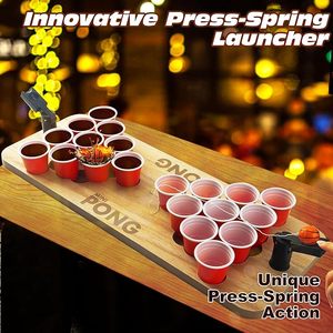 Mini bière-pong en bois ensemble bière-pong table avec trous <span class=keywords><strong>de</strong></span> tasse jeu à boire pour fête jeu <span class=keywords><strong>de</strong></span> plein air planche <span class=keywords><strong>de</strong></span> bière-pong en bois - Product Image 5