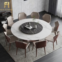 Table à manger ronde moderne nordique dessus en marbre pied en acier inoxydable ensemble de Table à manger pour la maison hôtel Restaurant salon
