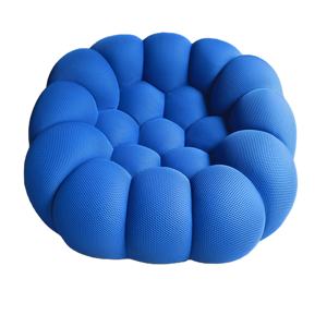 Canapé Bulle Moderne de Luxe Disen, Monoplace, Bleu, Tissu 5D, Éponge Haute Densité, Pieds en Bois, Modulaire pour Salon - Product Image 1